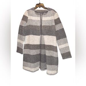 MAX STUDIO gray Wool Blend Coatigan Sweater Cardigan M pockets